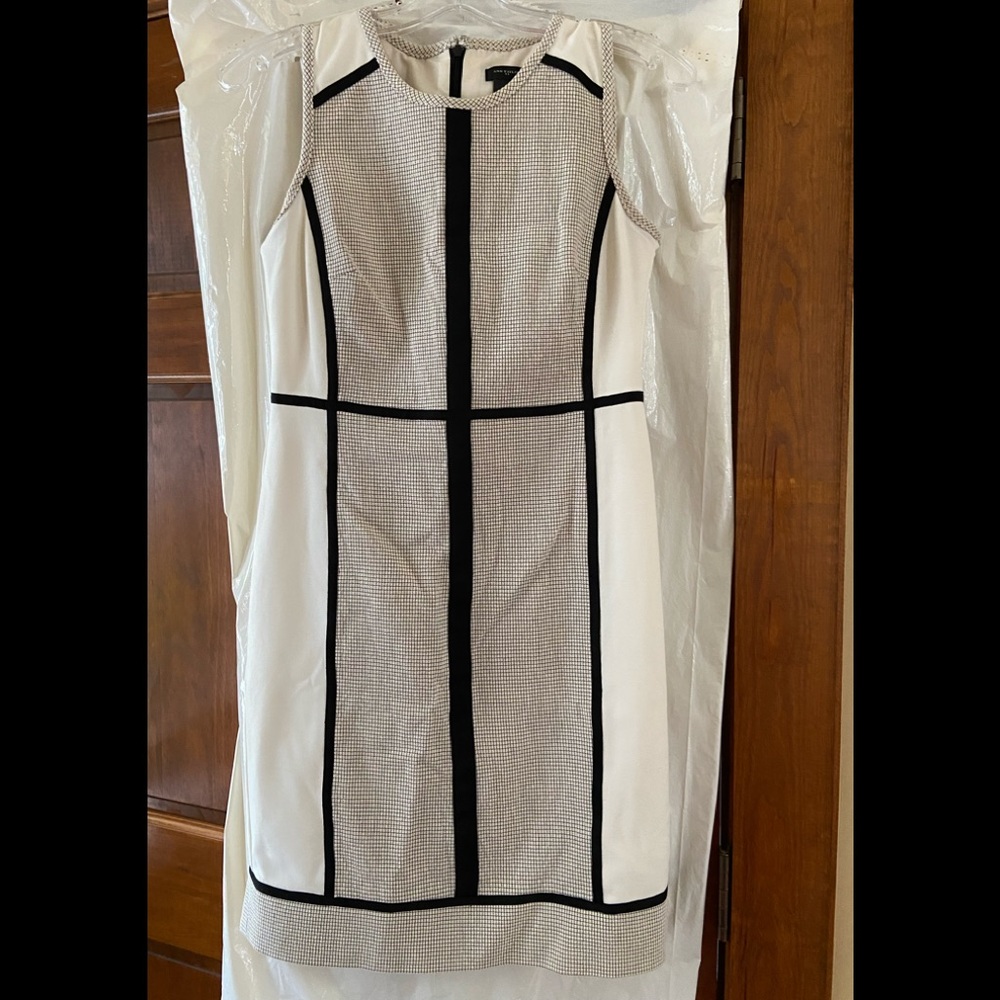 Ann Taylor Monochrome Long Sleeve Dress